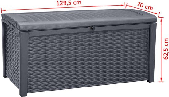 Keter - Borneo Aufbewahrungsbox - 416 Liter - 129,5 x 62,5 x 70 cm - Anthrazit