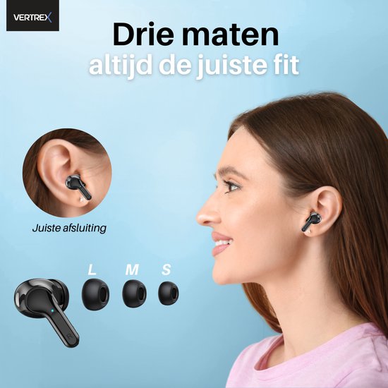 Vertrex Sounds Pro-3 Bluetooth-Kopfhörer mit Geräuschunterdrückung - Ohrhörer Wireless - Wireless Earbuds