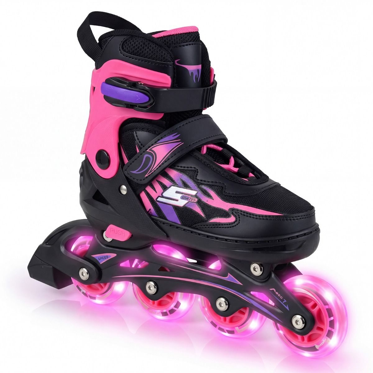 Coast Inlineskates für Kinder – verstellbar – leuchtende Rollen – Größe 38–41 EU – Farbe: Rosa