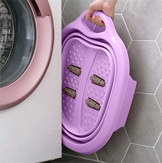 Noswo Fußbad - Fußbad zusammenklappbar - Fußbad mit Massage - Fußmassage - Lila