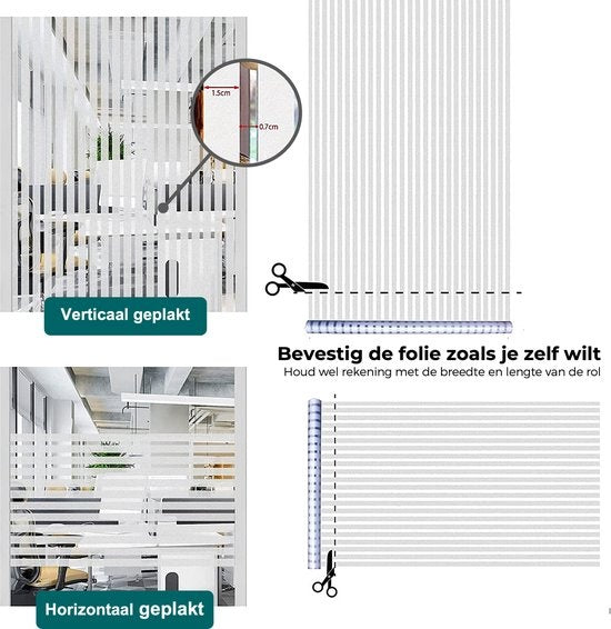 Homewell Fensterfolie HR++ 45x300cm - Solar & Isolierend - Statisch - Streifen