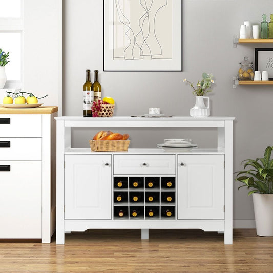 Coast Sideboard mit Weinregal - Modern - MDF - 117 x 41 x 83 cm - Weiß