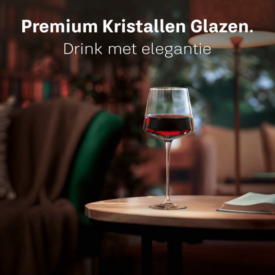 BarDeluxe® Weingläser Rotwein - Luxusgeschenk - Kristallweinglas 640ml - Rotweingläser Kristall - Handgemacht - Perfekt für Bar oder Diner