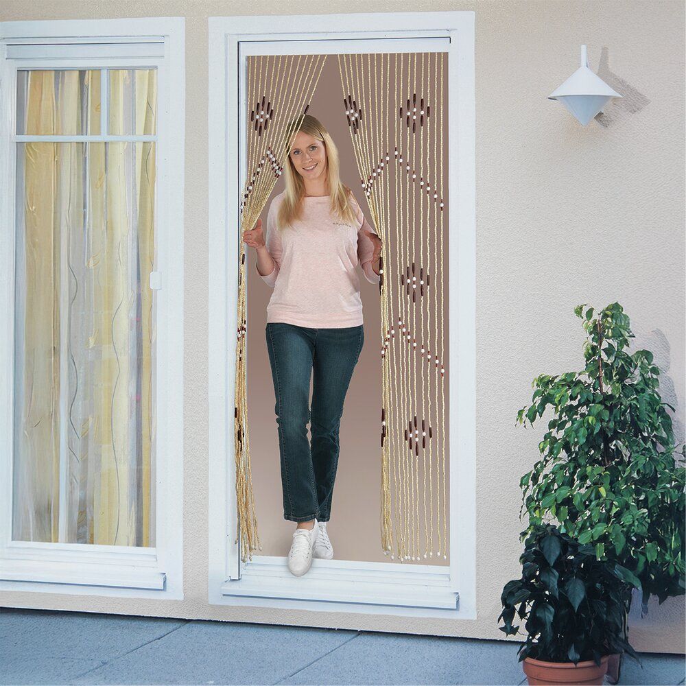 Maximex Bambus-Perlenvorhang, mehrfarbig – 90 x 200 cm – 31 Stränge