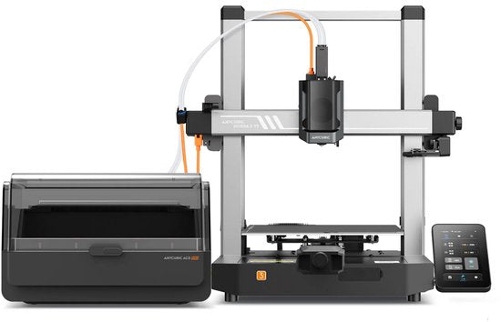 Anycubic Kobra 3 V2 Combo 3D-Drucker – 4/8-Farben ACE Pro Multicolor – 600 mm/s Geschwindigkeit – LeviQ 3.0 Auto-Leveling – 255 × 255 × 260 mm Bauvolumen – Vibrationskompensation – 720p-Kamera – Sofort druckbereit