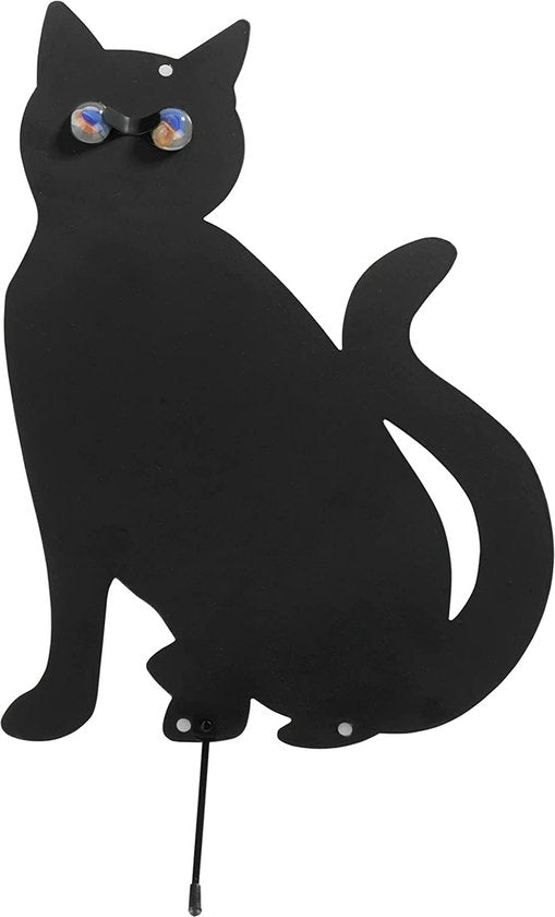 Maximex Vogelscheuchen-Set für Katzen, 2er-Set, vertreibt unerwünschte Gäste aus dem Garten, aus schwarz lackiertem Metall, mit funkelnden Kugeln, Maße (B x H): 37 x 24 cm