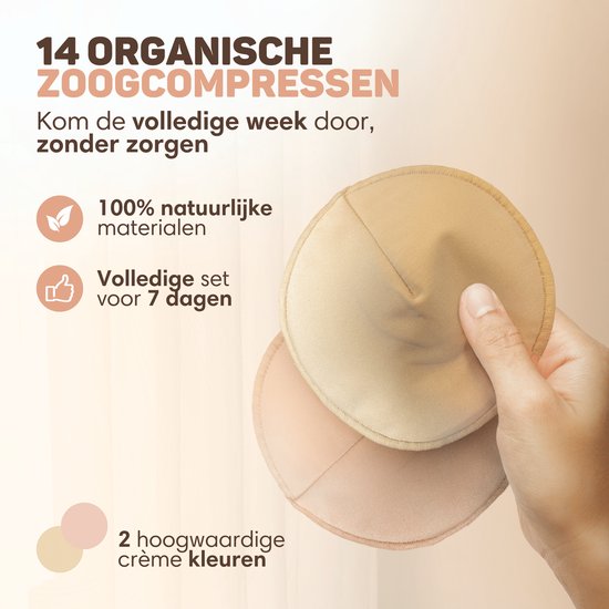Vulpes Goods® BabyCare - Waschbare Stilleinlagen - Bio - 14 Stilleinlagen - Cup B bis D - Waschbar - Natürlich - Umweltfreundlich - Inklusive Wäschesack und Aufbewahrungsbeutel