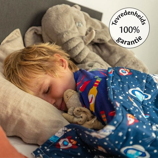 Ella Gewichtsdecke - Für Kinder - 2.4kg - 90 x 120cm - OEKO-TEX Baumwolle - Blau