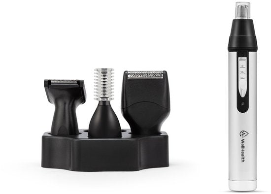 Wellhealth - 4-in-1-Nasen- und Ohrhaartrimmer - Schwarz