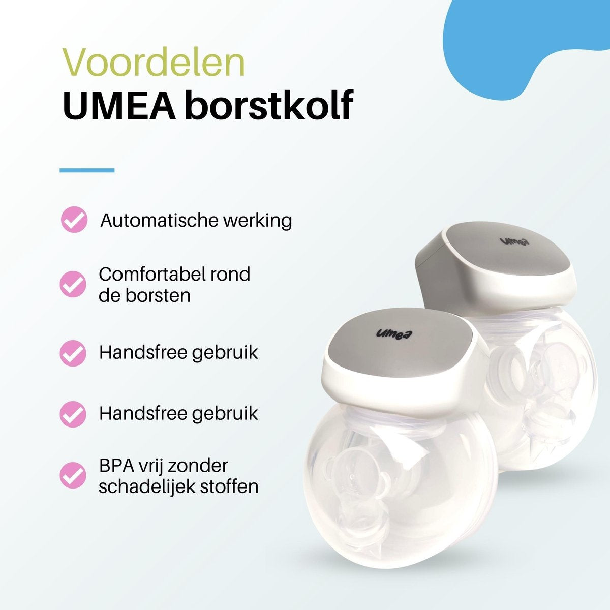 Umea Doppel-Milchpumpe - 9 verschiedene Modi - Weiß