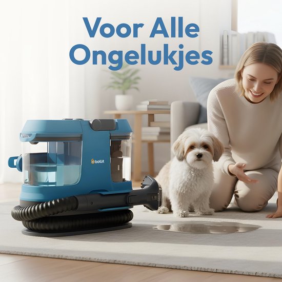 BOLLIT 4-in-1 600 W Kompakter Teppichreiniger – Fleckenentferner & Polsterreiniger – Für Sofas, Autos und Matratzen – Nasssauger – Möbelreiniger – Reinigungsgerät – Sitzreiniger – Matratzenreiniger – Textilreiniger