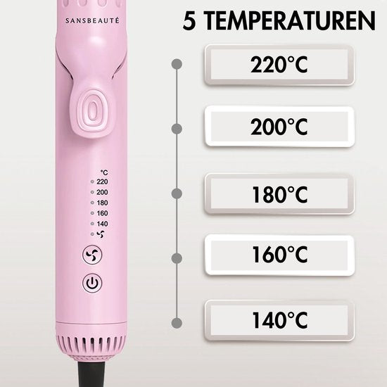 Sansbeauté® 2 in 1 Airflow Glätteisen - Lockenstab - Glätteisen - Haarglätter - Schnelles Aufwärmen - 140℃ bis 220℃ - Glätten & Locken - ION-Technologie