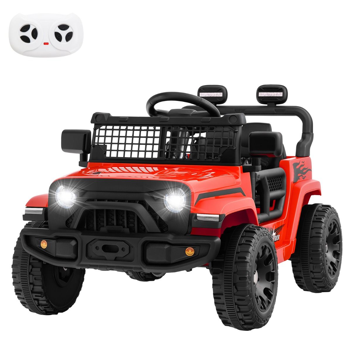 Coast Elektro-Kinderauto – mit Fernbedienung – Musik und Hupe – rot