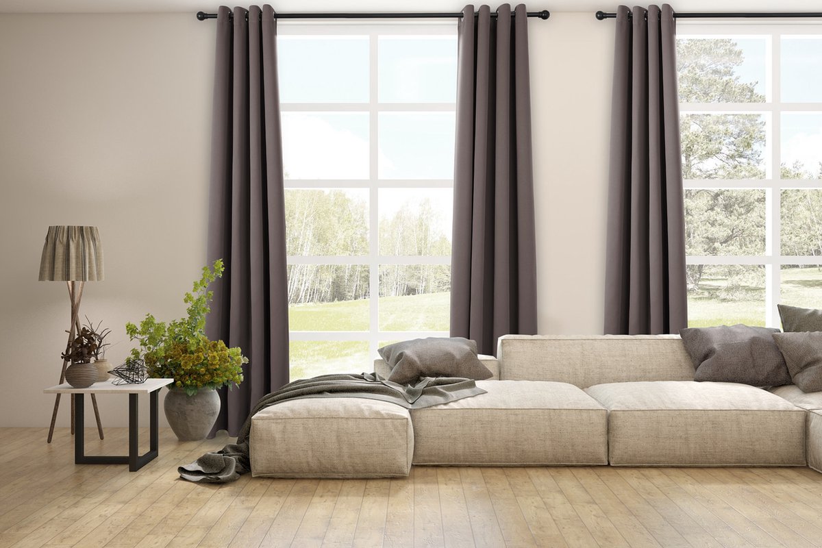 Home&Comfort Vorhang - Dunkel Taupe - 300 x 250 cm - Polyester