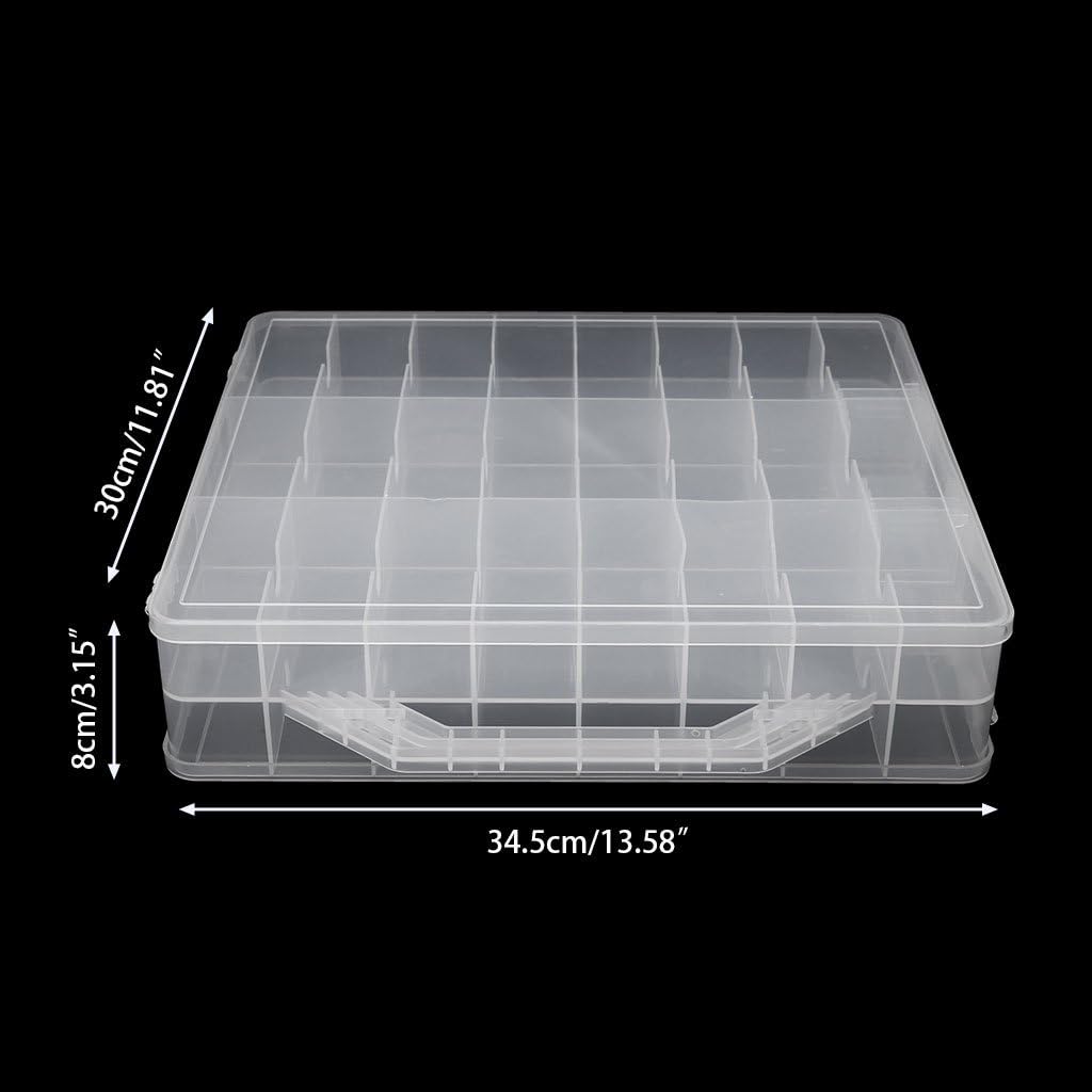 Jojobasic 48 Gitterhalter Display Container Organizer Aufbewahrungsbox - 48 Fächer - Transparent - 34.5x30x8 cm