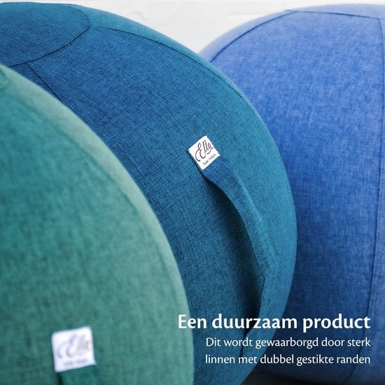 Sitzballüberzug 65cm - Für EL Life Sitzbälle - Leinen Grün-Blau