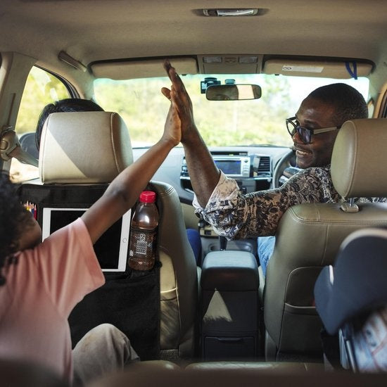 relaxdays Autositz-Organizer Kind - 2er-Set - 4 Fächer - Schutz - schwarz