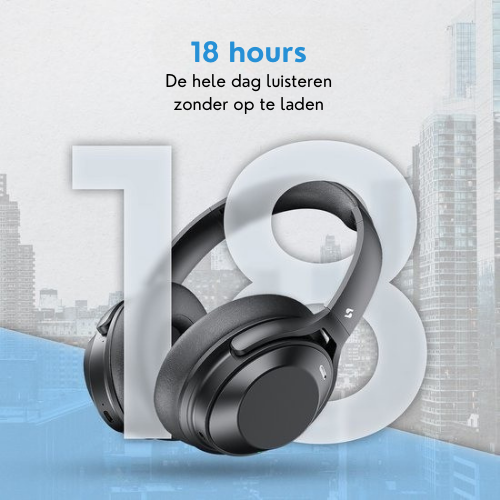 SoundFront - Focus Pro Kopfhörer Kabellos - Aktive Geräuschunterdrückung - Bluetooth - Over-Ear