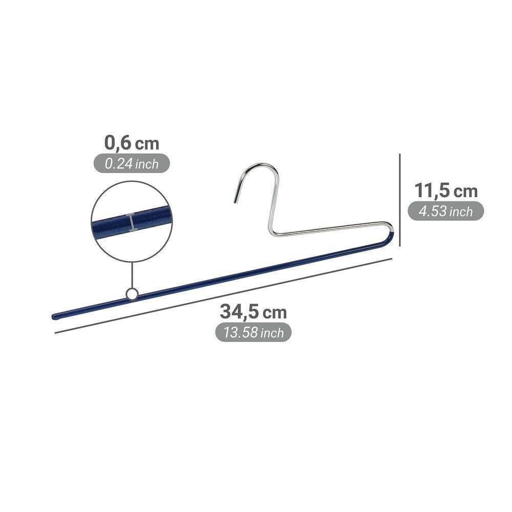 Wenko Baggy-Hosenbügel Dunkelblau – Metall – rutschfest – 34,5 cm