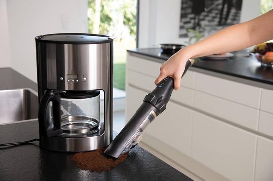 Livington Prime Everyday kabelloser Handstaubsauger ohne Beutel – Handstaubsauger mit einer Leistung von 90 Watt – inkl. 3 Aufsätze – schwarz