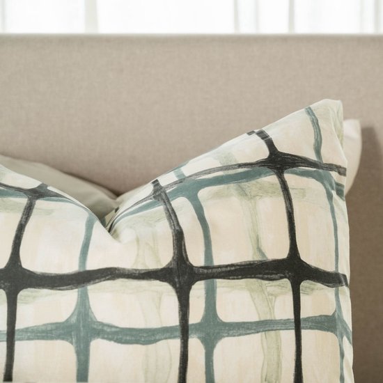 Kayori Yasu Bettbezug aus Baumwolle – 200 x 200–220 + 2 Kissenbezüge – Doppelbett – Einzigartiges Muster – Blau