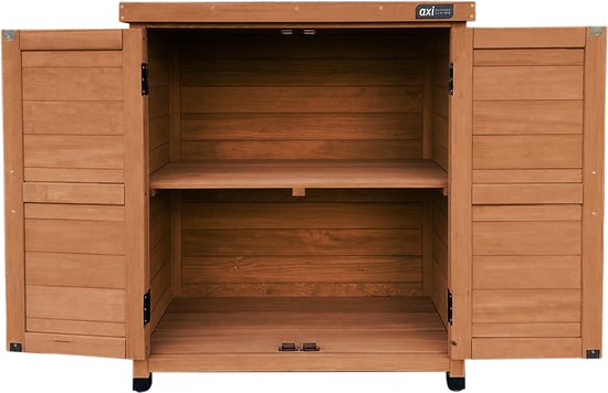 AXI Felix Aufbewahrungsschrank aus Holz – Gartenschrank aus FSC-Holz – Magnetverschluss – Verstellbare Füße – 80 x 45 x 93 cm – Kaffee-Braun