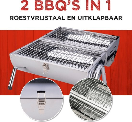BBQ Collection tragbarer Holzkohlegrill - faltbar - 42x29.5x37cm