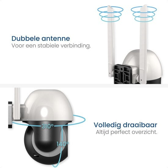 Gologi Außenkamera - Außenkamera mit Nachtsicht - Sicherheitskamera - IP-Kamera - Sicherheitskamera - 4x Digitalzoom - 3MP - Mit Wifi und App