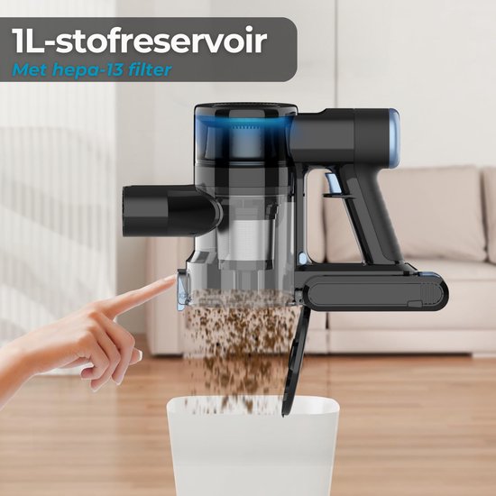 Sanovy Turbo Flex X28 Stick Staubsauger kabellos - Beutellos - Batteriebetrieben - 350W - 28Kpa - Mit Aufsätzen - Beutelloser kabelloser Staubsauger