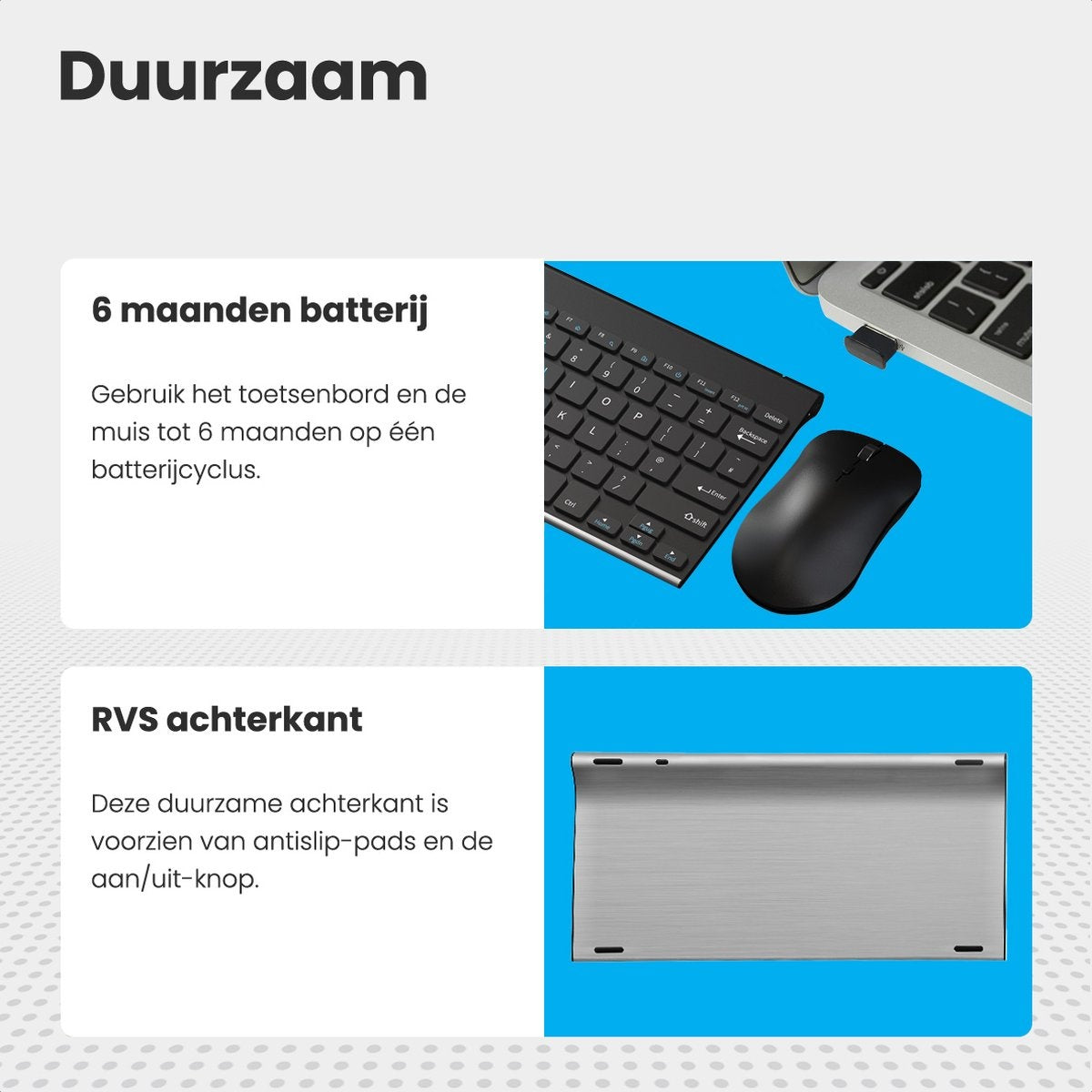 Auronic Wireless Tastatur und Maus - QWERTY - Schwarz