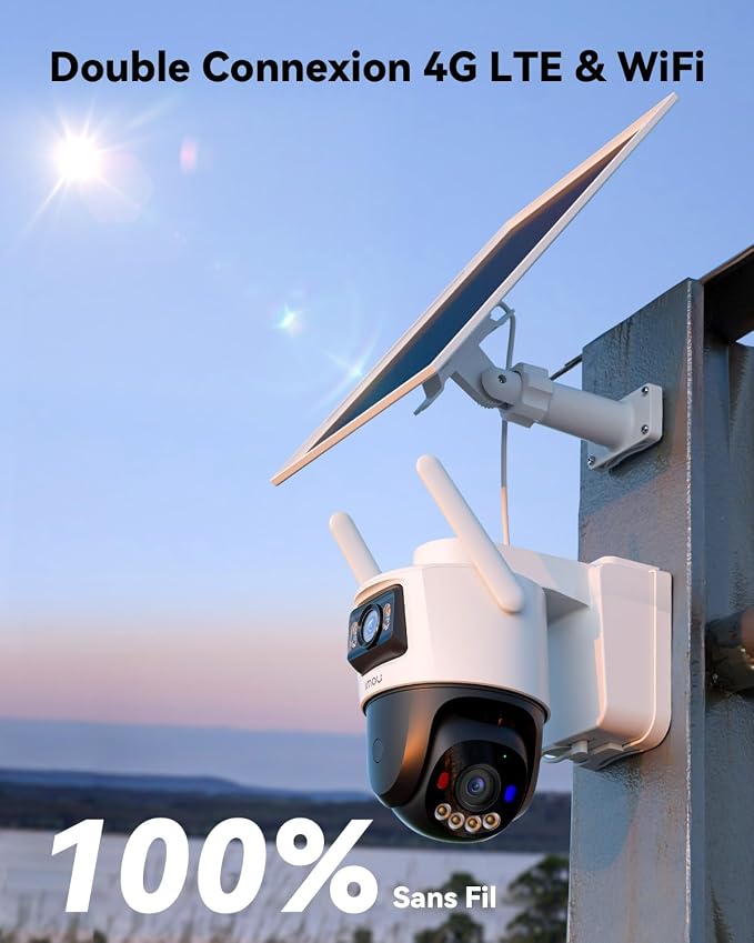 Imou IPC-SA70F-10M1T2 Solar-Überwachungskamera – Dual 5 MP – WLAN & 4G LTE – IP65