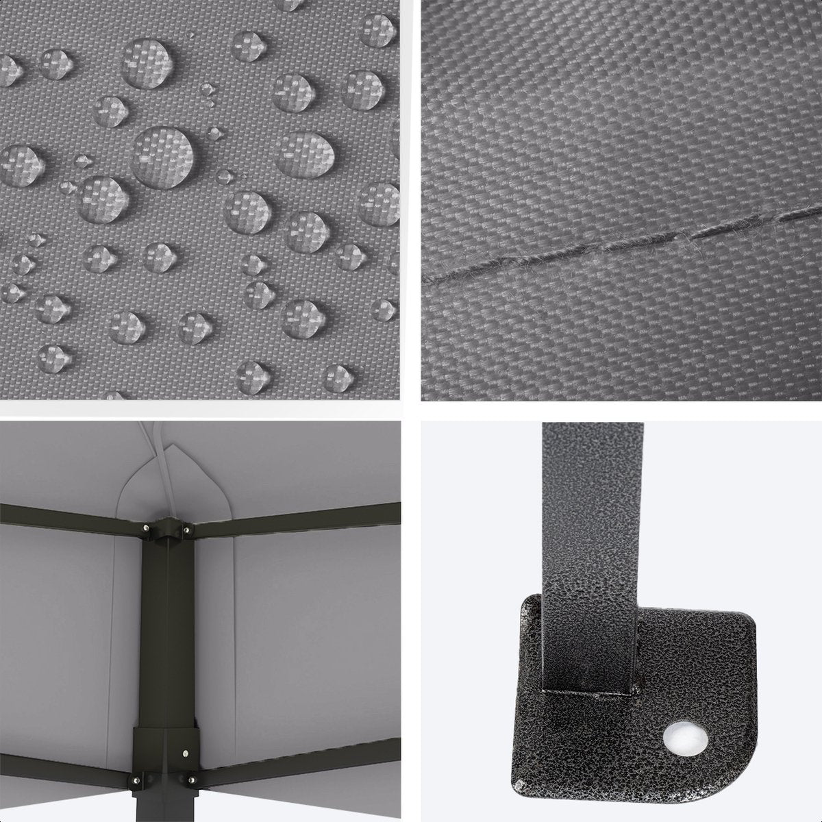 LifeGoods - Partyzelt - Pavillon mit Seitenwände - 3 x 4,5 m - leicht aufbaubar - wasserdicht - Tragetasche mit Rädern - dunkelgrau