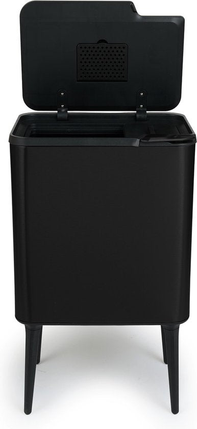 Umuzi Cleaning Push bin Mülleimer - 36 Liter - Mattschwarz - 48 x 38 x 54,5 cm