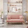Yaheetech 2-Sitzer-Sofa mit Armlehnen und 2 Lendenkissen – Rosa – 143,5 x 71,5 x 75,5 cm