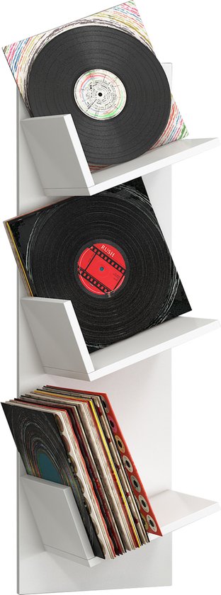 LP-Vinyl-Design-Wandregal/Wandschrank Sulda, weiß