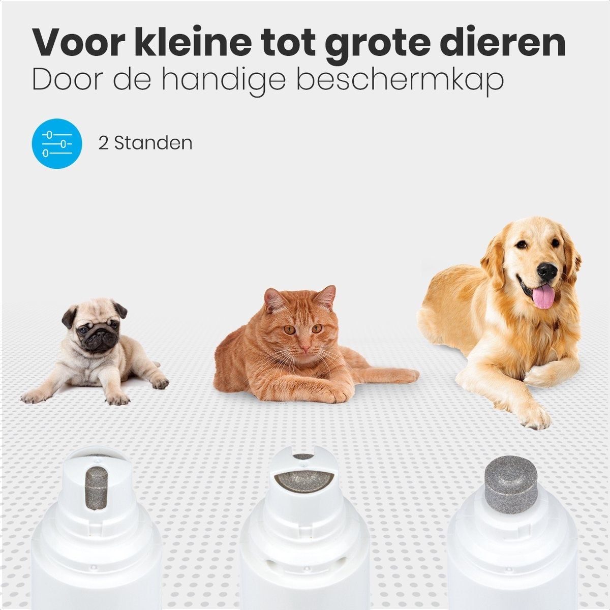 Auronic Elektrische Nagelfeile - für Tiere - wiederaufladbar - kabellos - Diamantfeilenkopf - Hund/Katze - weiß