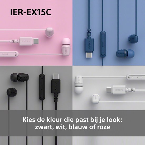 Sony IER-EX15C – In-Ear-Kopfhörer mit USB-C-Anschluss und Mikrofon – Blau