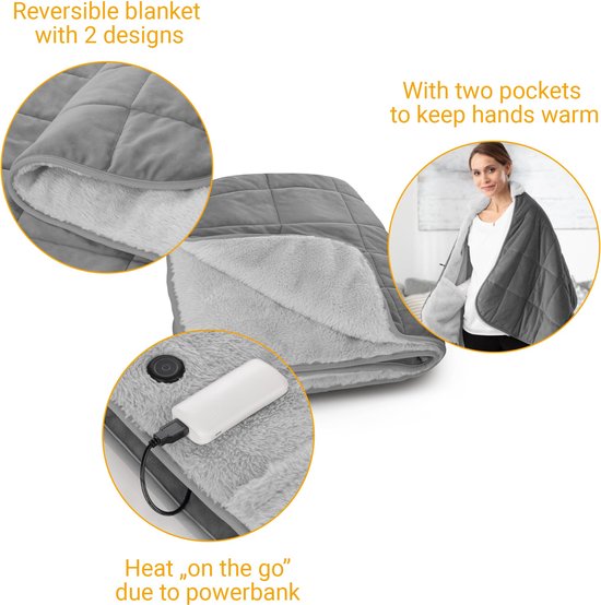 Decoways – Medisana 3-in-1-Heizdecke HB 674, 162 x 62 cm, grau