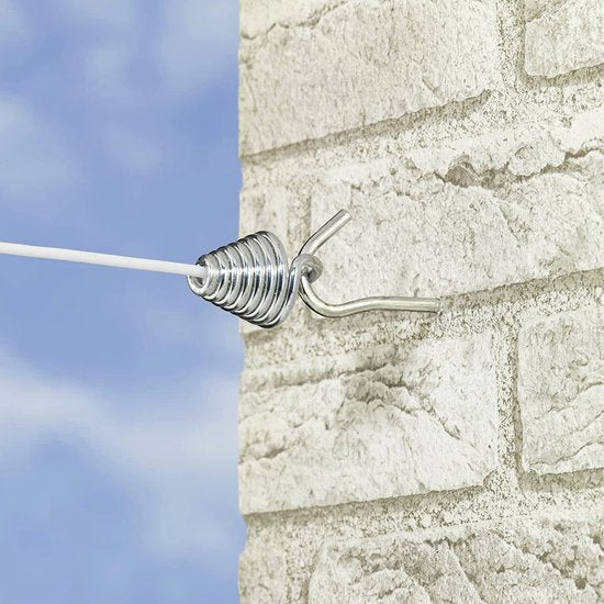 WENKO Wäscheleine Jumbo 15 Meter – Wäscheleine – Ausziehbare Wäscheleine auf Rolle – Wäscheleine mit automatischer Aufrollfunktion
