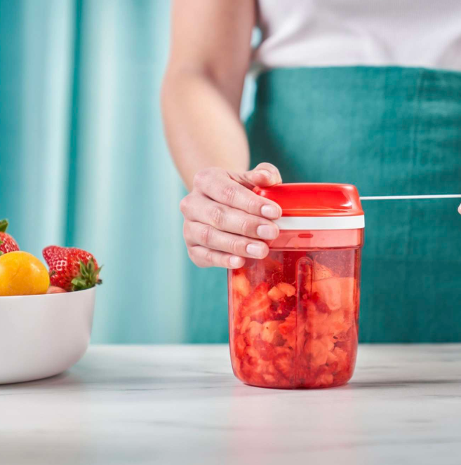 Tupperware SuperSonic Chopper Medium – 730 ml – 3 Klingen – Rot