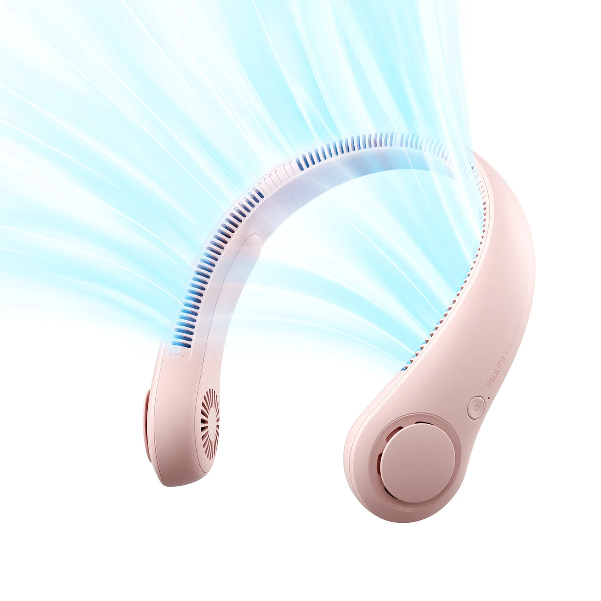 Jisulife Halsventilator Life 3 – Rosa – ohne Flügel – 5 Stufen – 4000 mAh – bis zu 16 Stunden – 78 Lüftungsöffnungen – 253 g