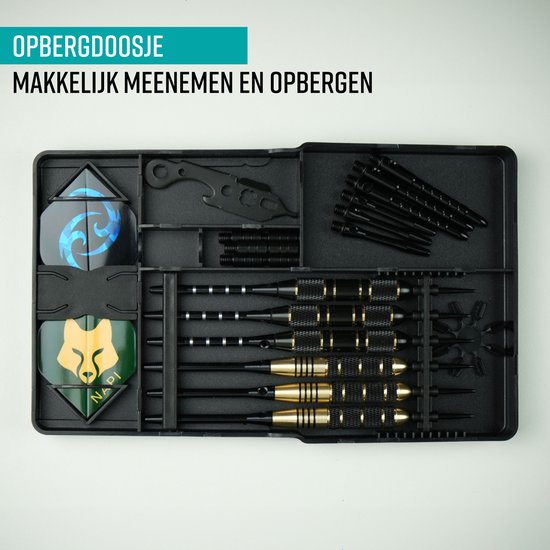 Napi Darts - 6 Darts (64-teilig) - 23, 24, 25, 26 Gramm Darts - 2 Sets Premium Messing Darts - Stahlspitze - Inklusive Dart Flights & Koffer