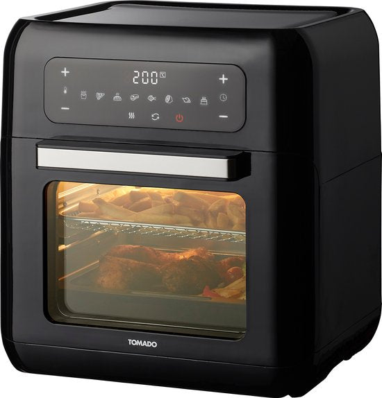Tomado TAF1201B - Airfryer Ofen - Heißluftfritteuse - 12 Liter - 8 Programme - PFAS frei - 1500 Watt - Schwarz