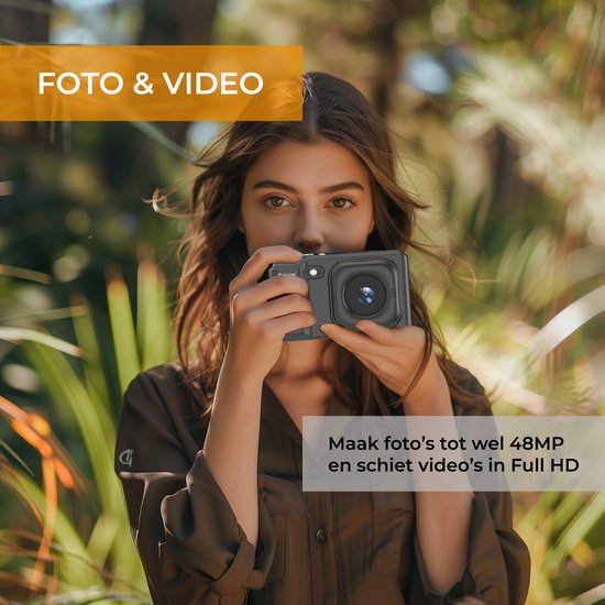 Denver Digitalkamera Full HD - 48MP - Vlog Kamera - Foto & Video - Kamera - DCA4818B
