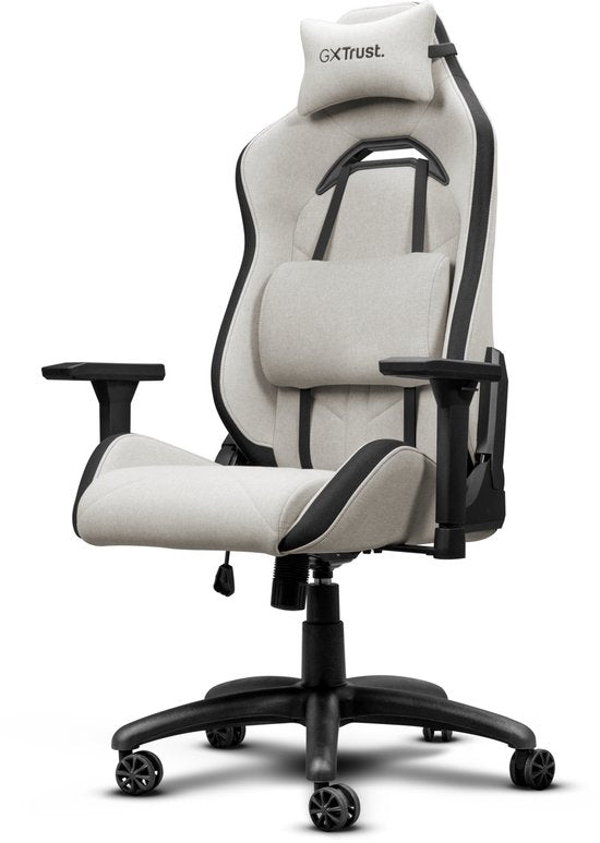 Trust GXT 723 Ruya Gaming-Stuhl – Bequemer Stoffbezug – Beige