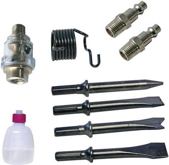 Stanley Pneumatic Meißelhammer-Set, kraftvolle Abbrucharbeiten mit 4 Meißeln, Schnellkupplungen & Aufbewahrungskoffer