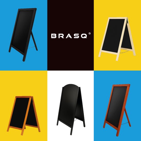 BRASQ Chalkboard Elegance Mahagoni - 70x130 CM - Chalkboard - Werbeschild - Bürgersteigschild - Doppelseitig - für Innen und Außen - Gastgewerbe