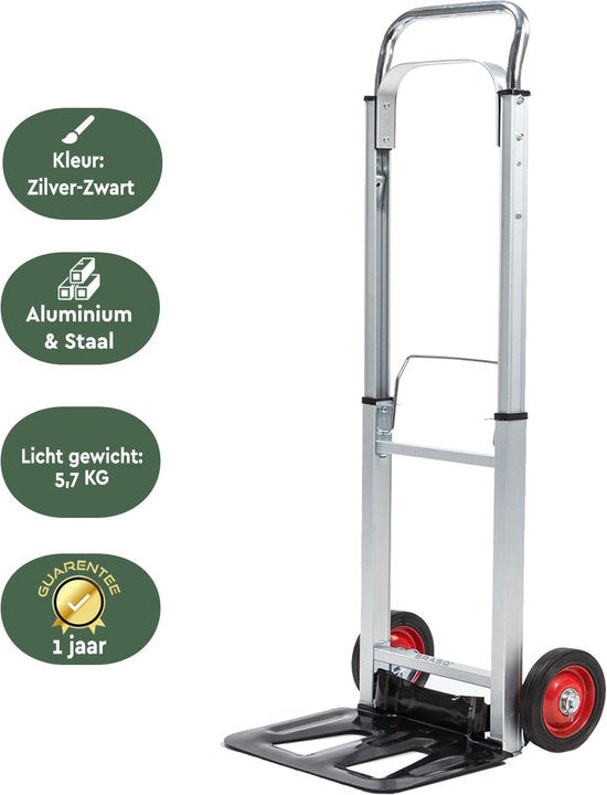 BRASQ Faltbarer Stahltrolley - 90 KG Kapazität - Transportwagen - Plattformwagen - Trolley