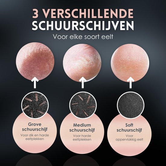 Beeperfect® Elektrischer Hornhautentferner mit Vakuumsystem - Fußfeile - Hornhautfeile - IPX7 Wasserdicht - Kostenloses Pediküre-Set - Inklusive 6 Hornhautscheiben - Schwarz