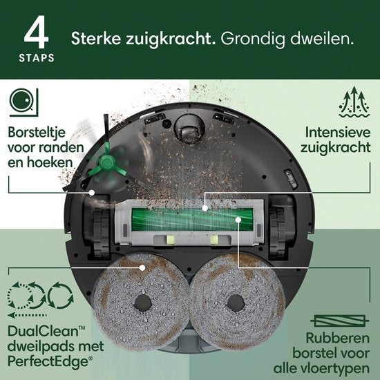 iRobot Roomba® Plus 505 Combo Roboter + Autowash™-Dockingstation – Staubsaugerroboter mit Wischfunktion – Schwarz – N1850